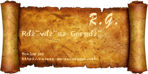 Révész Gergő névjegykártya